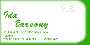 ida barsony business card